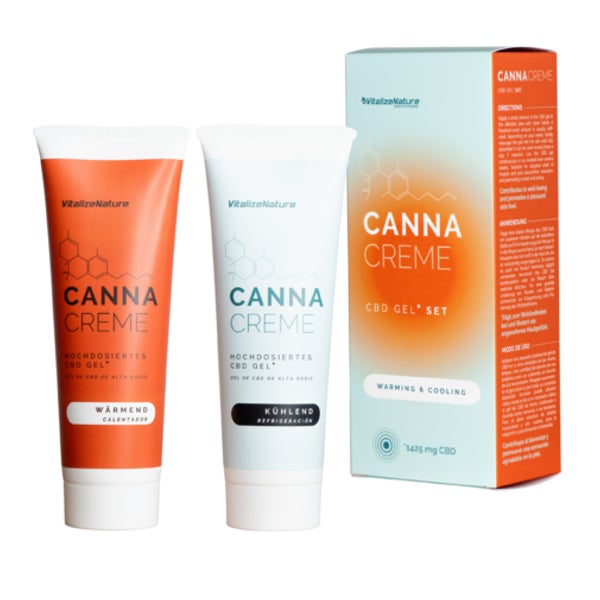 VitalizeNature CBD Gel 1425mg Canna Creme Set – CBD Salbe 2X120 ml