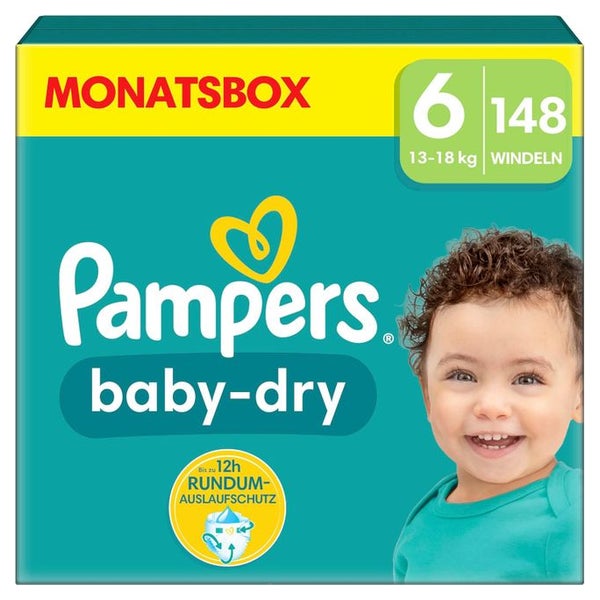 Pampers Windeln Größe 6 (13-18kg) Baby-Dry 148 St