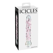 Icicles - Handgefertigter Glasdildo mit Reiznoppen