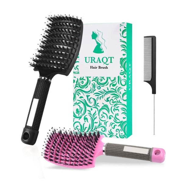 Profi Entwirrungsbürste Wildschweinborsten für Locken Haare 1 St