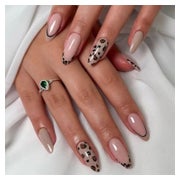 Nägel zum Aufkleben Leopard French Gel Mandelform 24 Stück 1 St