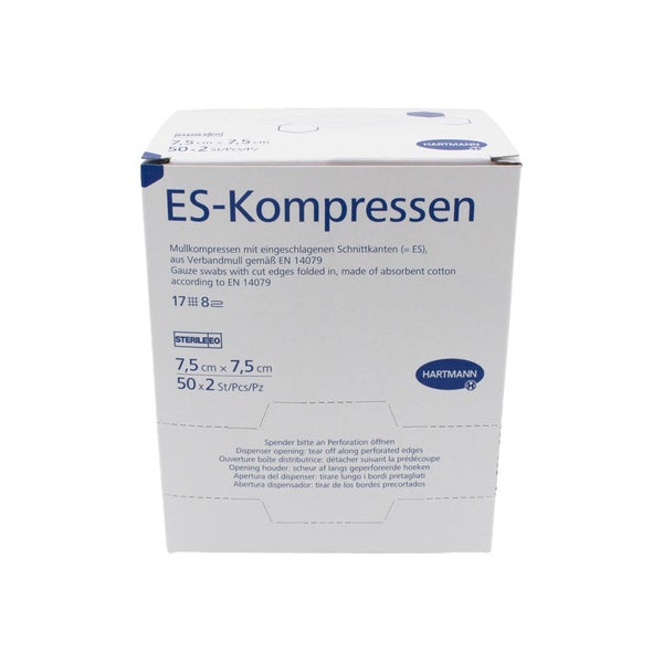 ES Mullkompressen steril 7,5 x 7,5 cm, 17-fädig, 8-fach 2000 St