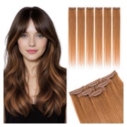 Clip In Extensions Echthaar 6 Stück Highlights 30 Braun 30cm 1 St