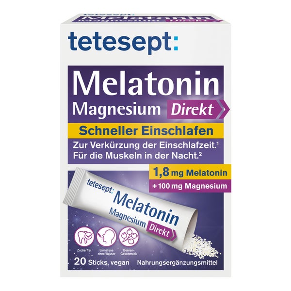 Tetesept Melatonin+magnesium Direkt Sticks 20 St