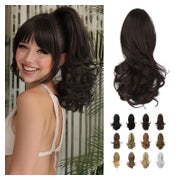 Sofeiyan Lockiger Pferdeschwanz Clip-in Haarverlängerung, 33cm Dunkelbraun