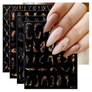 Nagelsticker Marble Line 9 Blatt selbstklebend Nailart Gold 1 St