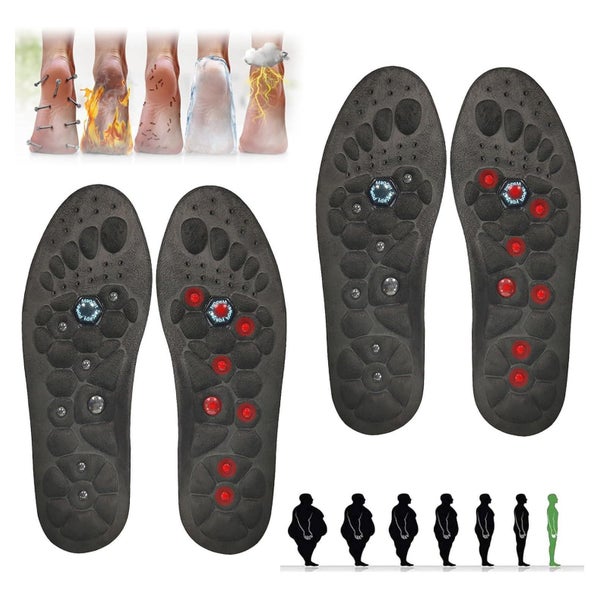 Einlegesohlen Akupressur magnetisch orthopädisch 2pcs-schwar 1 St