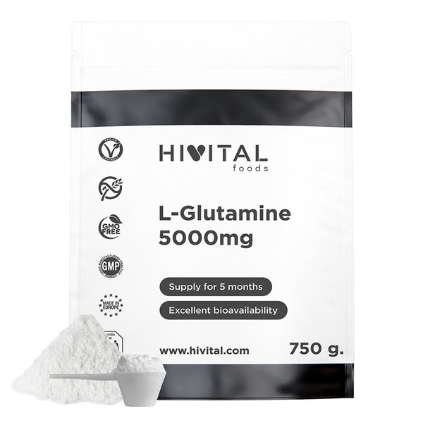 L-Glutamin 5000 mg | 750 Gramm veganes Pulver 750 g