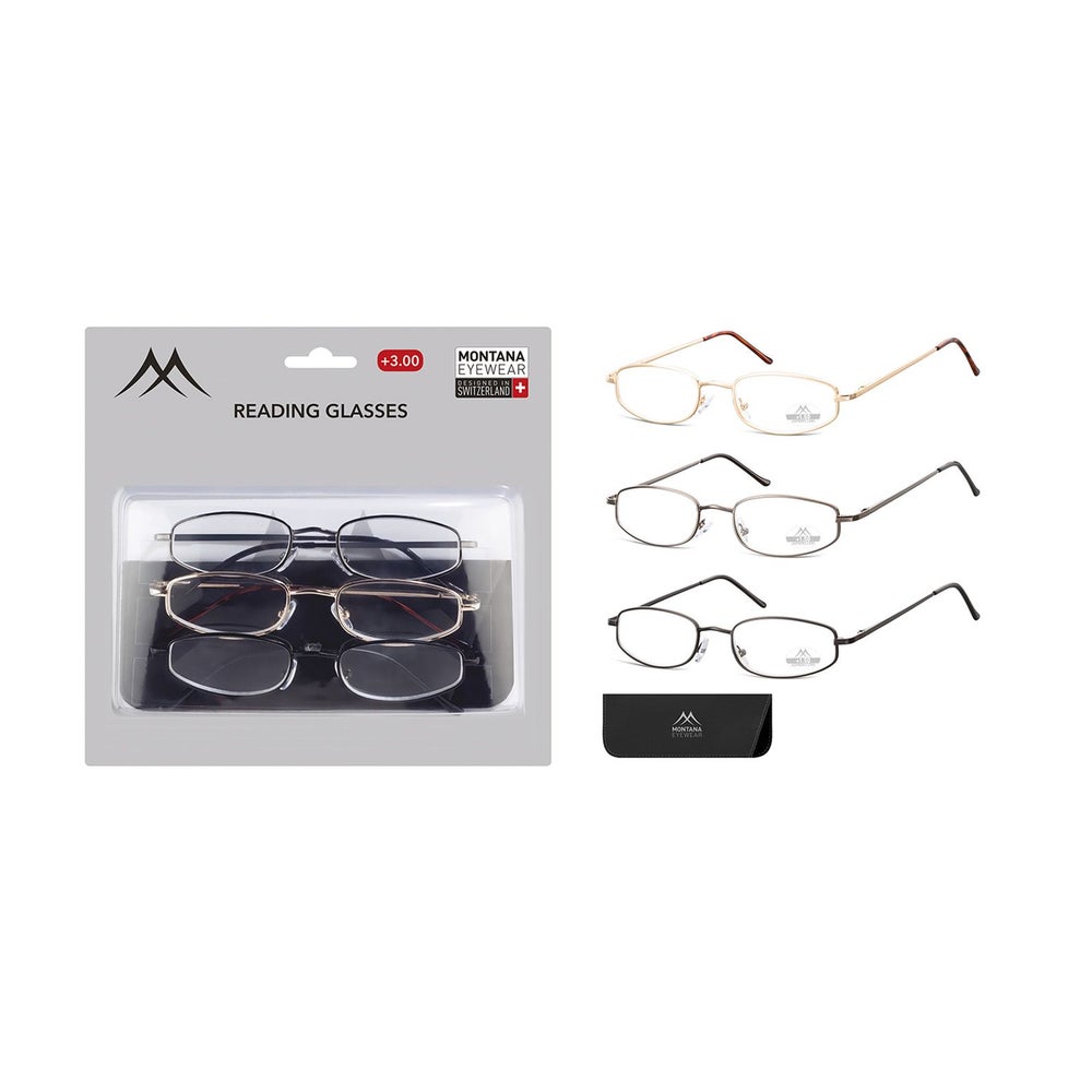 3er Pack Modische Fertiglesebrille +3.00 1 St