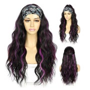 Perücke Stirnband Bodywave Gewellt 150% 26Inch Schwarz&Viole 1 St