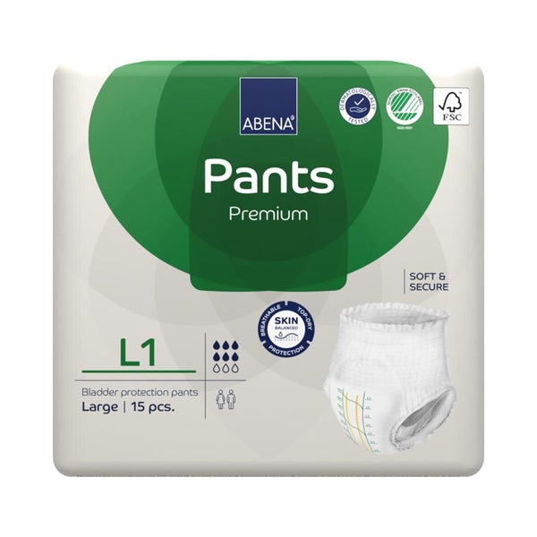 Abena Pants Premium Windelhosen Gr. L1, 1400 ml 6X15 St