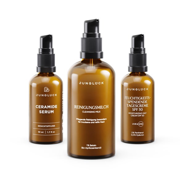 JUNGLÜCK Set Rötungen lindern mit SPF 50