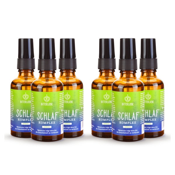 BitterLiebe - Schlaf Komplex Spray - 1 mg Melatonin pro Tagesdosis 6 x 50 ml