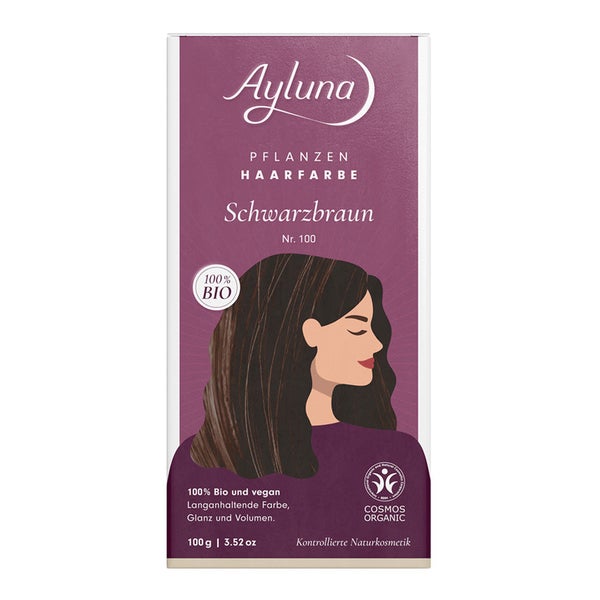 Ayluna Pflanzenhaarfarbe Schwarzbraun Nr. 100 Bio 100 g