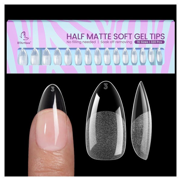 Nageltips PreShaped Gelly 320 0.05 ml 20er Pack halbmatt med 1 St