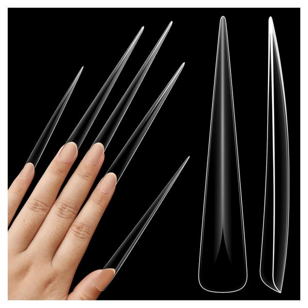 Nagelspitzen Stiletto Fishbone Arrowhead Acryl 5XL extra lon 1 St