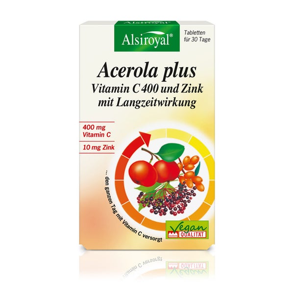 Alsiroyal Acerola plus Vitamin C 400 mit Langzeitwirkung, 30 St. 27 g
