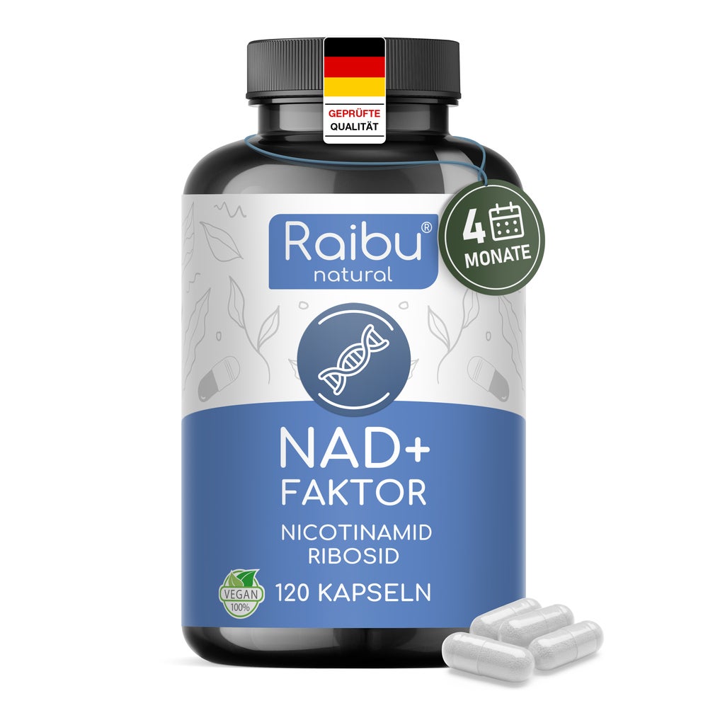 NAD+ Kapseln 300 mg Nicotinamid Ribosid Vitamin B3 - RAIBU 120 St