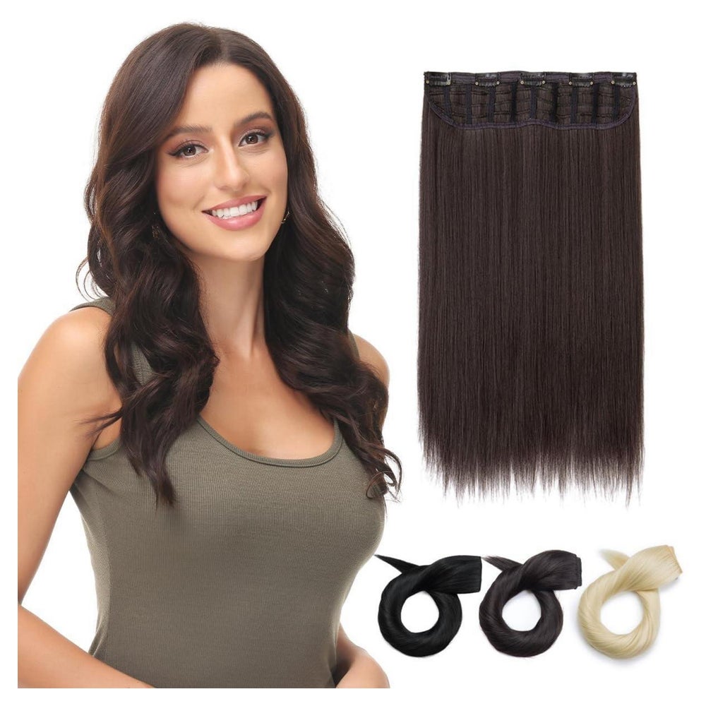 Haarverlängerung Clip in 5 Clips Weft 30cm Natürliches Dunke 1 St