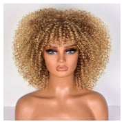 Perücke Synthetische Afro Lockig 10 Zoll Kurz Bangs Ombre Bl 1 St