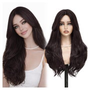 Perücke Damen lang gewellt Vorhang Pony 26 Inch Dunkelbraun 1 St
