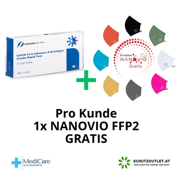 Safecare 3in1 Antigen Test + 10 Stk Gratis Nanovio FFP2 10 St