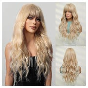 Lange Gewellte Blonde Synthetische Perücke für Frauen Hitzeb 1 St