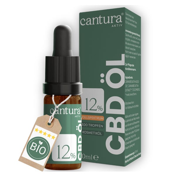 12% CBD-Öl Cantura® Aktiv: 300 Tropfen Vollspektrum Cannabis 10 ml