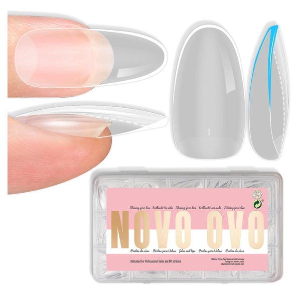 Nagelspitzen Acryl PressOn Medium Oval Clear Extra Thick 224 1 St