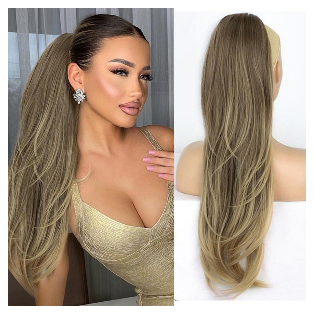 Pferdeschwanz Haarteil Haarverlängerung Kordelzug 65cm braun 1 St