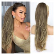 Pferdeschwanz Haarteil Haarverlängerung Kordelzug 65cm braun 1 St