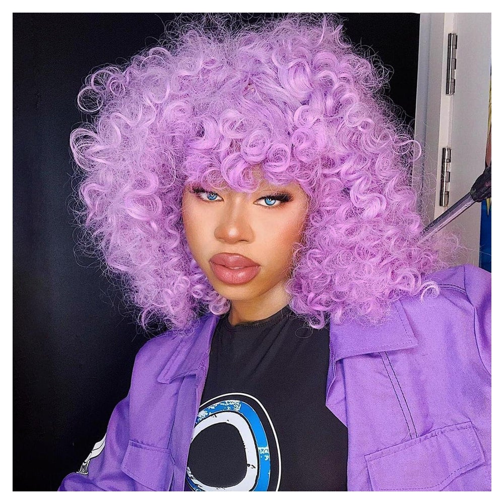 Perücke Afro Kinky Curly Kurz Pony Synthetisch Damen Herren 1 St