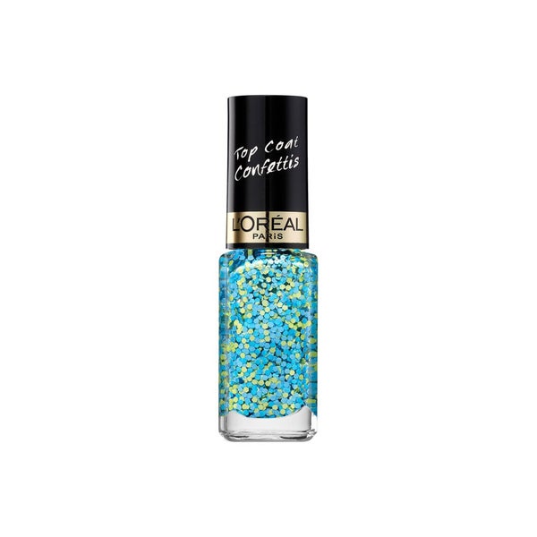 L'ORÉAL PARiS Nagelüberlack Le Vernis Top Coat Oulala Blue Confettis 928, 5 ml 0,005 l