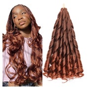 Flechthaar French Curl 60cm Crochet Braids 3 Pack Auburn bis 1 St