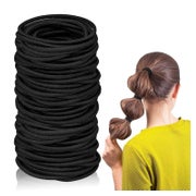 100 Haargummis Schwarz Elastische Damen Mädchen Pferdeschwan 1 St