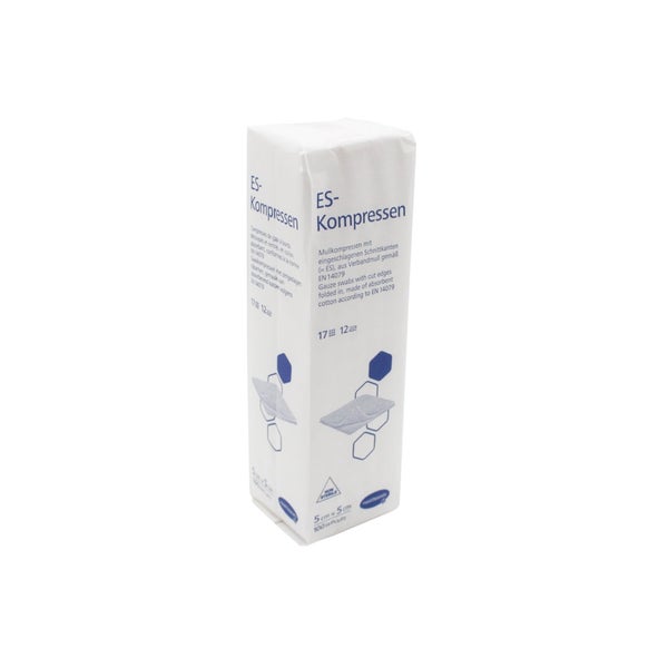 Hartmann ES Mullkompressen, unsteril, 5 x 5 cm, 17-fädig, 12-fach 100 St