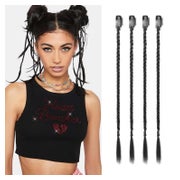 Haarverlängerung Clipin Braid 4PC 35 CM Natürliches Schwarz 1 St