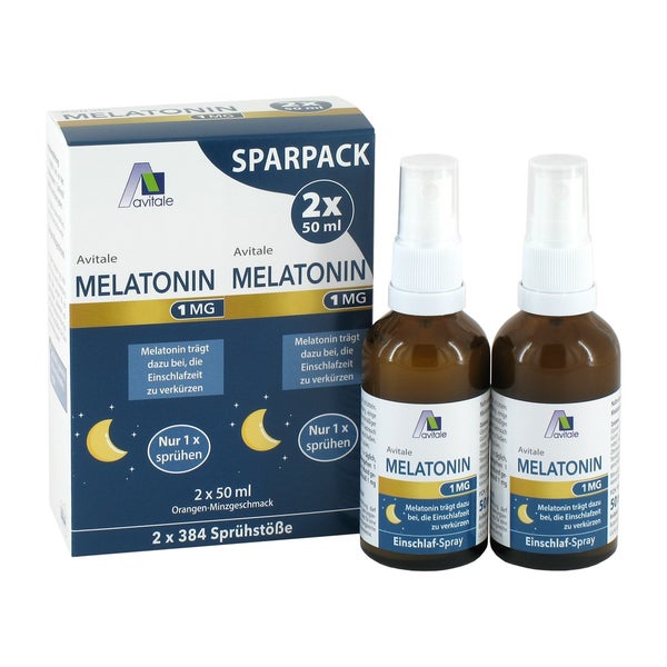 Melatonin 1 Mg Einschlaf-spray Sparpack 2X50 ml