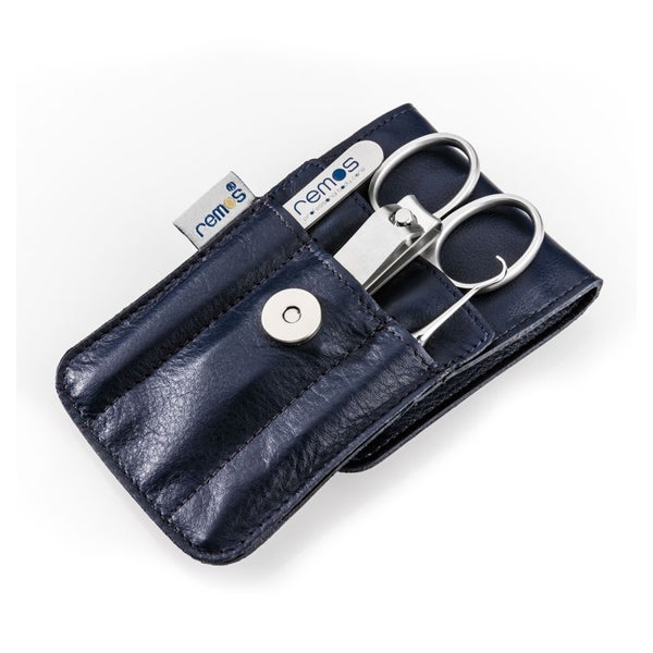 Maniküre Set "Svea" echtes Leder 4-teilig blau 1 St