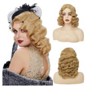 Perücke Blond 1920er Fingerwave Damen Lockig Synthetik Dunke 1 St