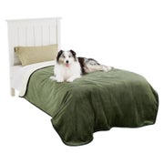 Lesure wasserdichte Hundedecke XXL 152x203cm Olivgrün - Waschbar, Sherpa Fleece