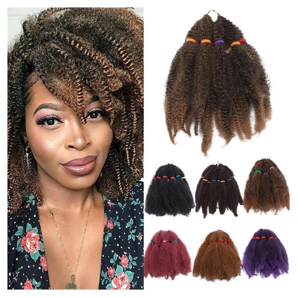 Extensions Marley Twist Crochet Afro Flechten 3 Bündel Kaffe 1 St