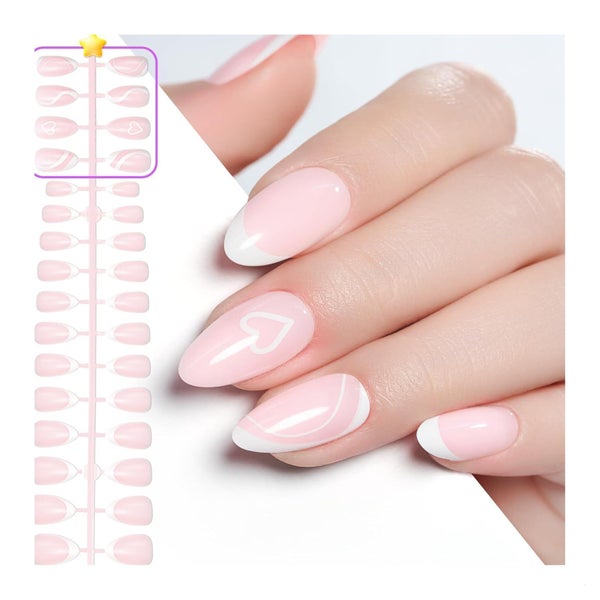 Press On Nägel Kurze Mandel X French 160pcs K 1 St
