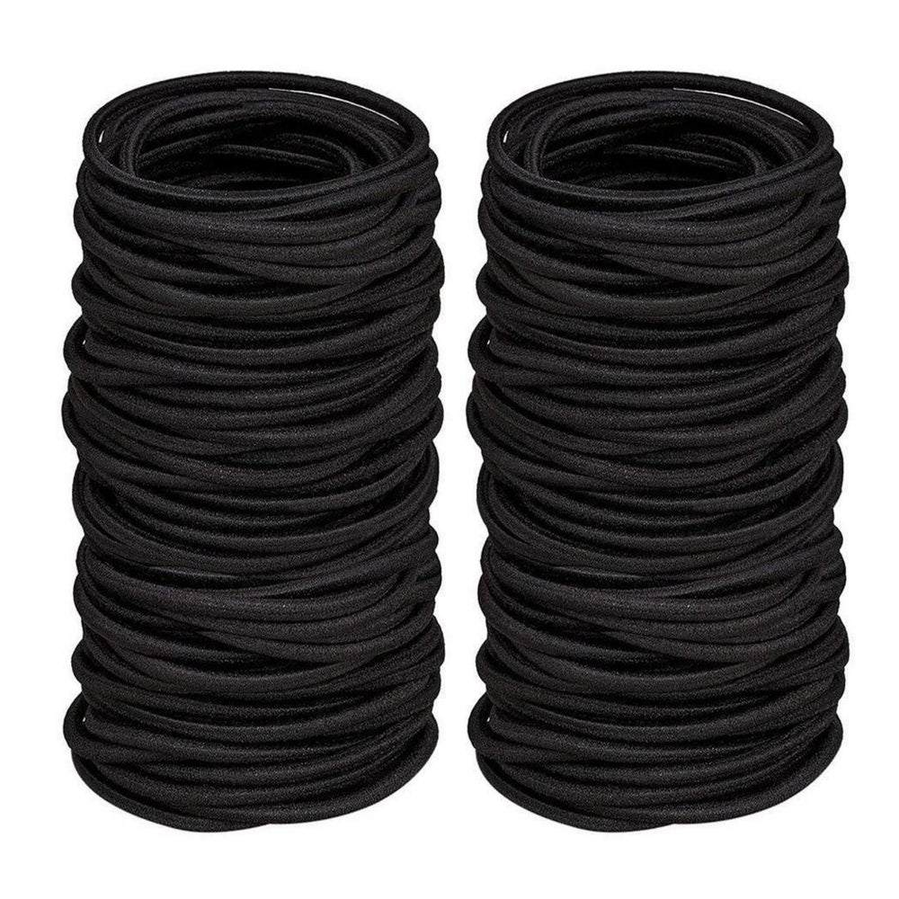 100 Haargummis Mädchen Schwarz Elastisch Pferdeschwanz Inhab 1 St