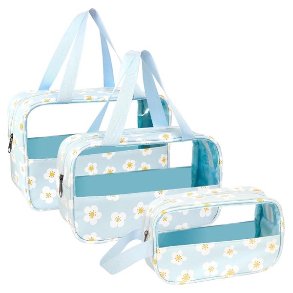 Kosmetiktasche transparent PVC wasserdicht 3er Damen Bedruck 1 St