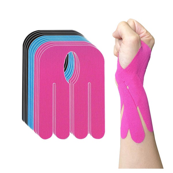 ANAMPION Kinesiotape Vorgeschnitten Handgelenk - 12 Stück Wasserfest - Baumwolle