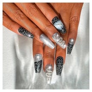 Falsche Nägel Acryl Lang Sarg Strass 3D Schlange Kristall X 1 St