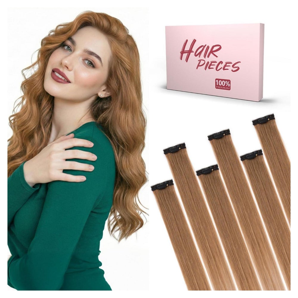 Clip in Extensions Echthaar Remy 30 cm - 33g Hellbraun #6 1 St