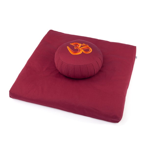 bodhi Medi-Set ECO: Meditationskissen + Zabuton, bordeaux 1 St