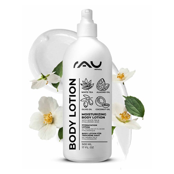Bodylotion für trockene Haut 500 ml mit Hyaluron, Weißer Tee...